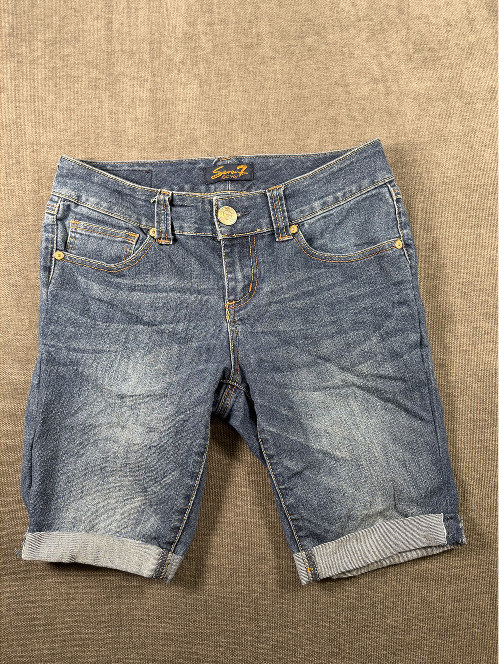Seven7 Women's Denim Bermuda Shorts Size 4 Blue Cotton Blend